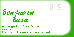 benjamin busa business card